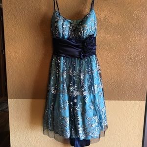Teal Fit & Flare Party Dress